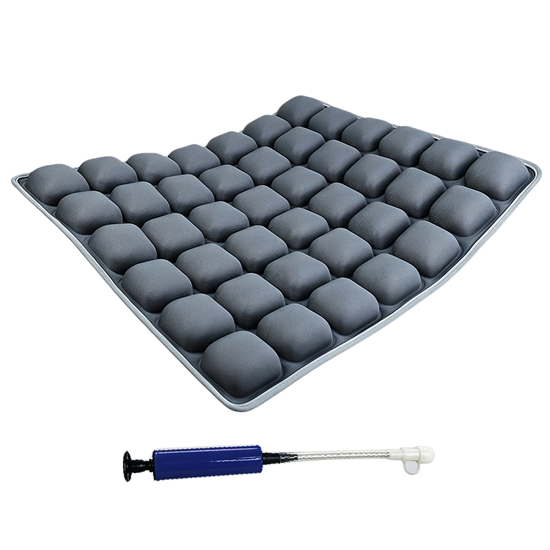 Inflatable Seat Cushion - with Air Pump - Gray