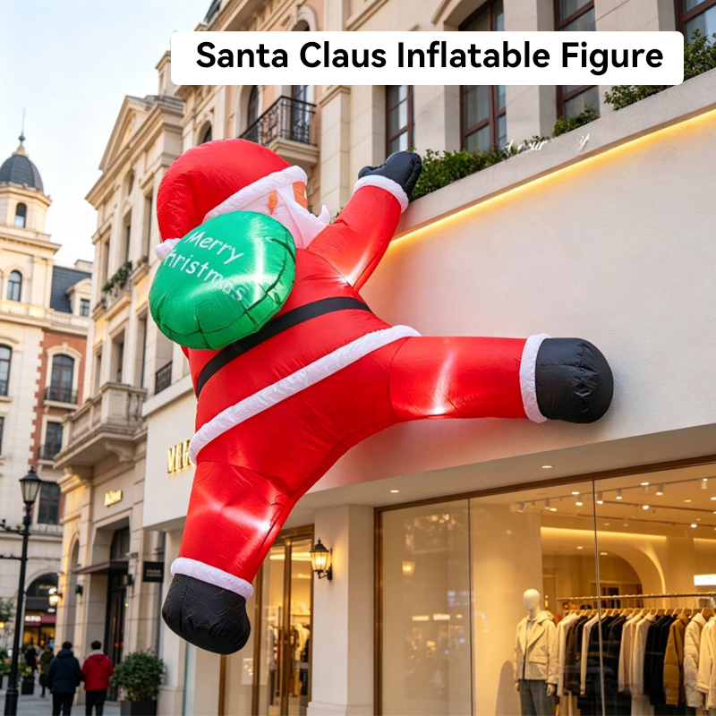 300 cm Wall-Mounted Inflatable Santa Claus