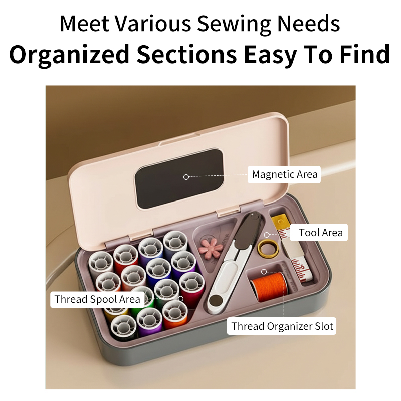 Magnetic Sewing Treasure Box - Cream White
