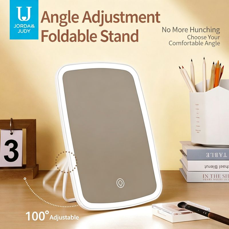 LED Vanity Mirror with Light, Desktop Portable Makeup Mirror, Small Cosmetic Mirror for Student Dorm