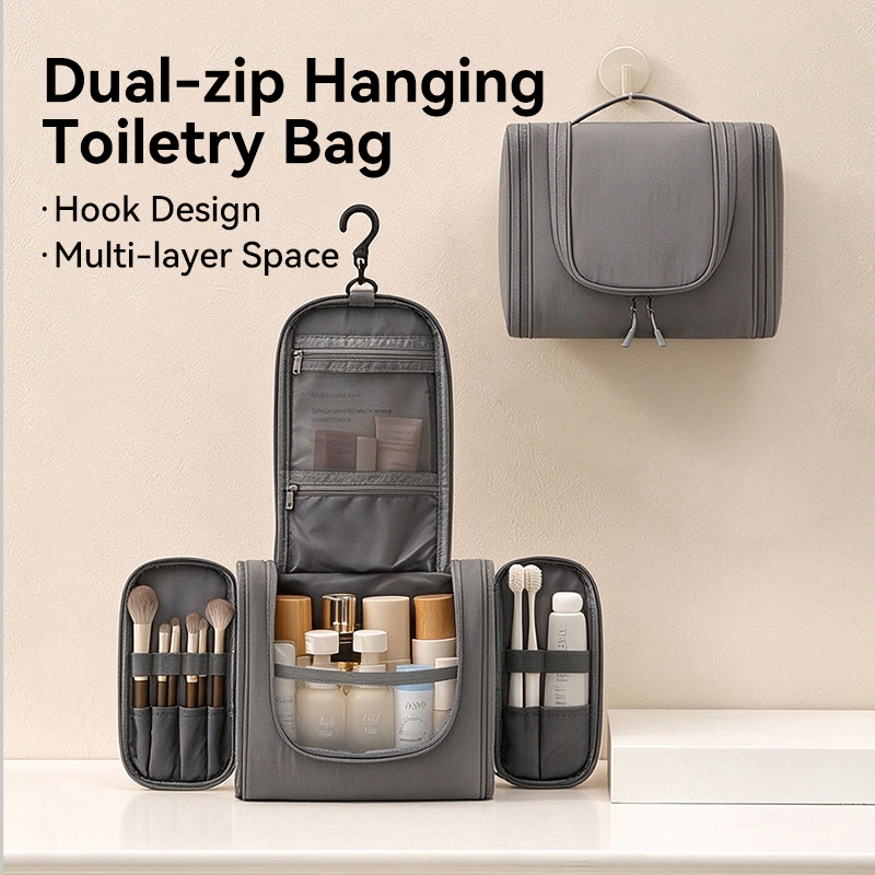 Dual-zipHanging Toiletry Bag