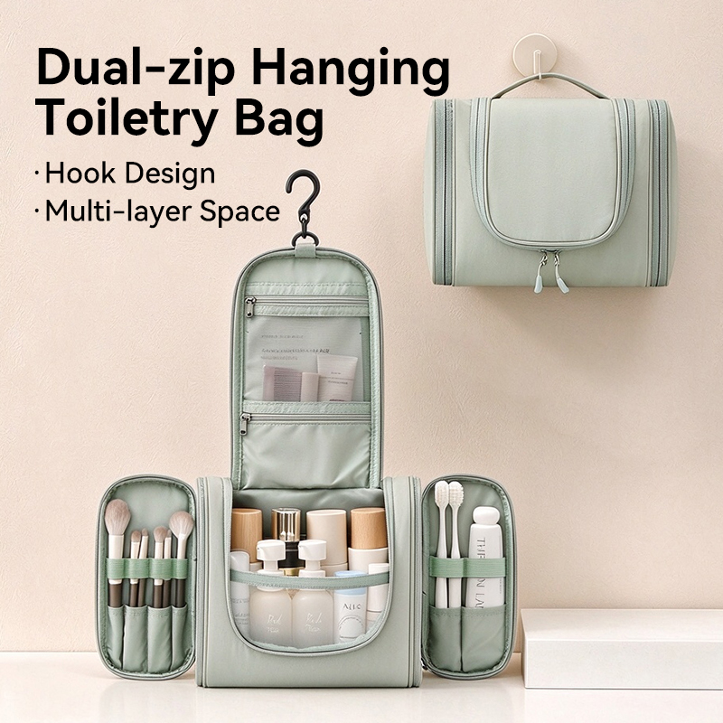 Dual-zipHanging Toiletry Bag
